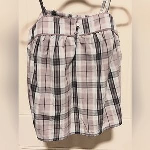 Old Navy Size small Light purple ish mauve plaid Spaghetti strap tank
